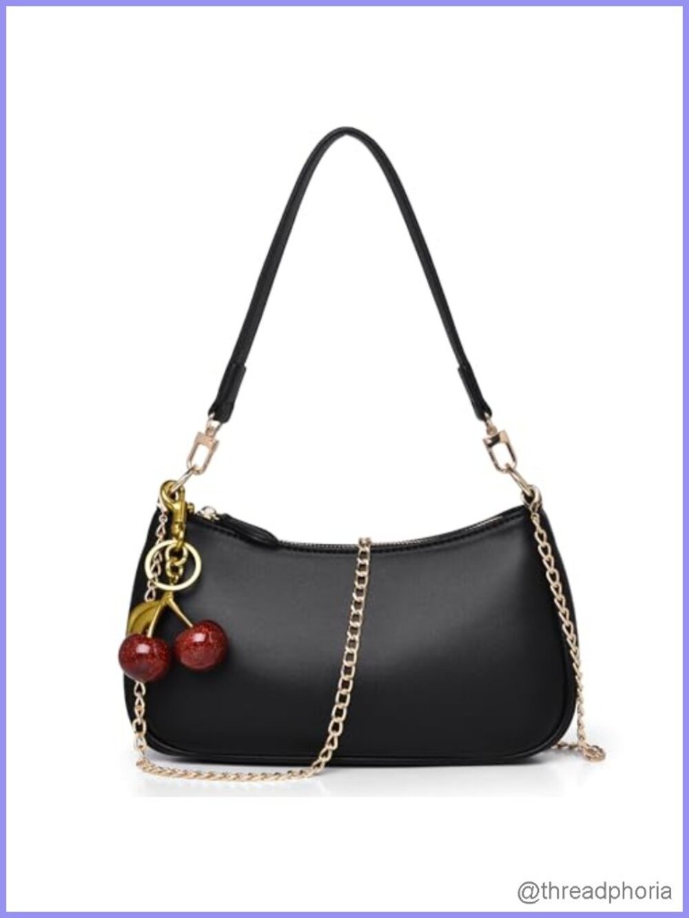 Cherry Hobo Crossbody Purse Faux Leather RFID Clutch